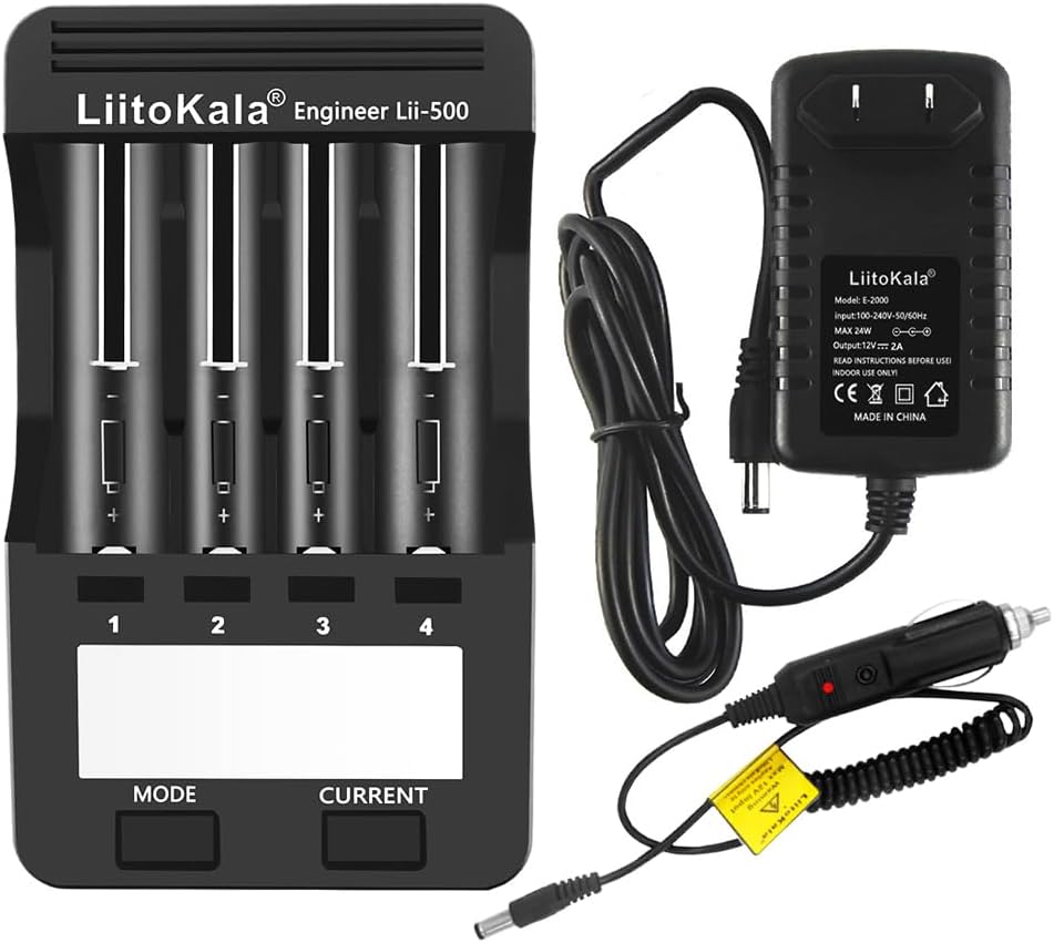 LiitoKala Lii-500 18650 Battery Charger Smart Universal Charger LCD Display for 26650 AA AAA Battery Touch Button LCD Display 