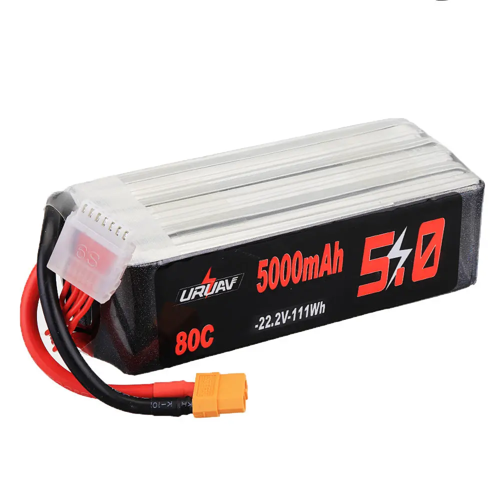  22.2V 5000mAh 80C 6S Lipo Battery XT60 Plug for RC