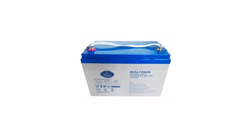 12V 100AH Ibiza Power Non-Spillable VRLA AGM Gel Battery