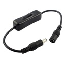 Inline ON-OFF Switch Black DC5.5 mm Male to Female Plug Extension (Length About 28CM)