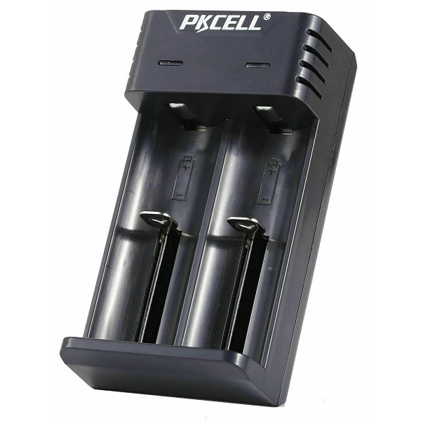 PKCELL Lithium Battery Charger 8221 2 bay 5v 1A smart 18650 Battery Charger
