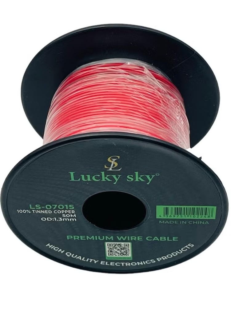 Hook Up Wire 26awg Wire Flexible Silicone Tinned Copper UL1007 Silicone Rubber Insulated Red Color 50M 164ft OD:-1.3mm Stranded Hook up Wire 