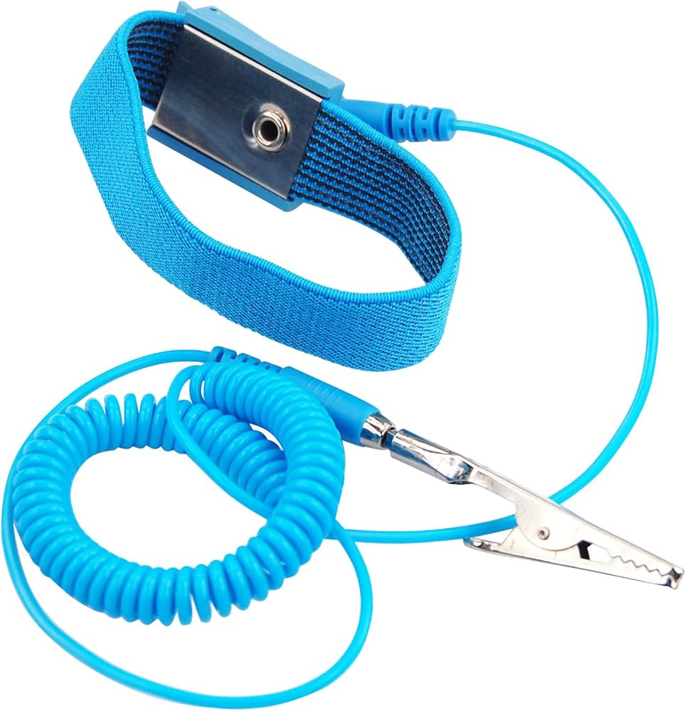 Static Wrist Band with Strip Alligator Clips 35mm