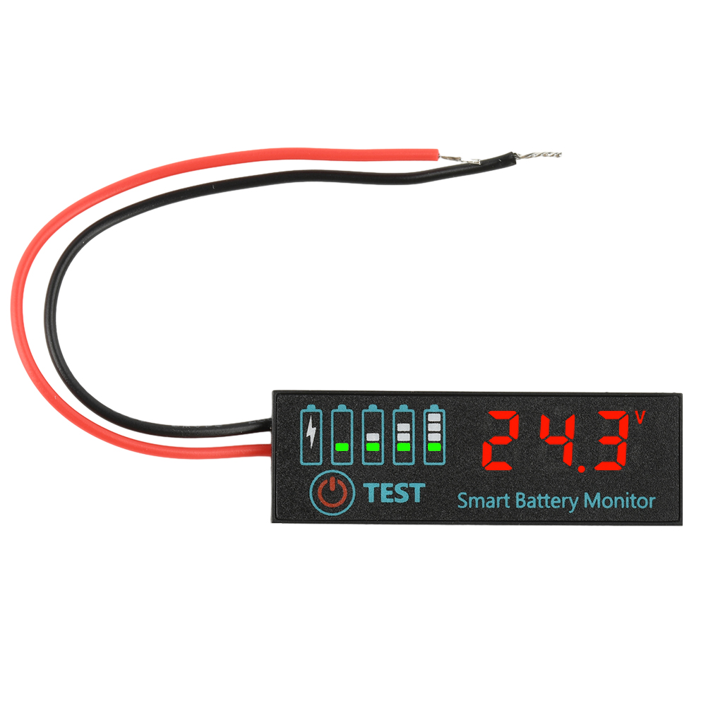 DC 7-55V LED Battery Indicator Voltage and Power Indicator Acid Battery/lithium Battery  - RED