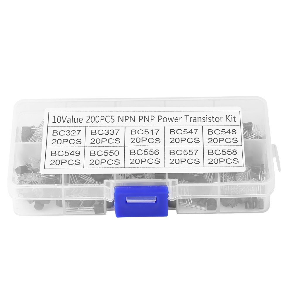 200Pcs Transistor Assortment PNP NPN TO-92 Transistor Kit Assortment Box BC327 BC337 BC517 BC547 BC548 BC549 BC550 BC556 BC557