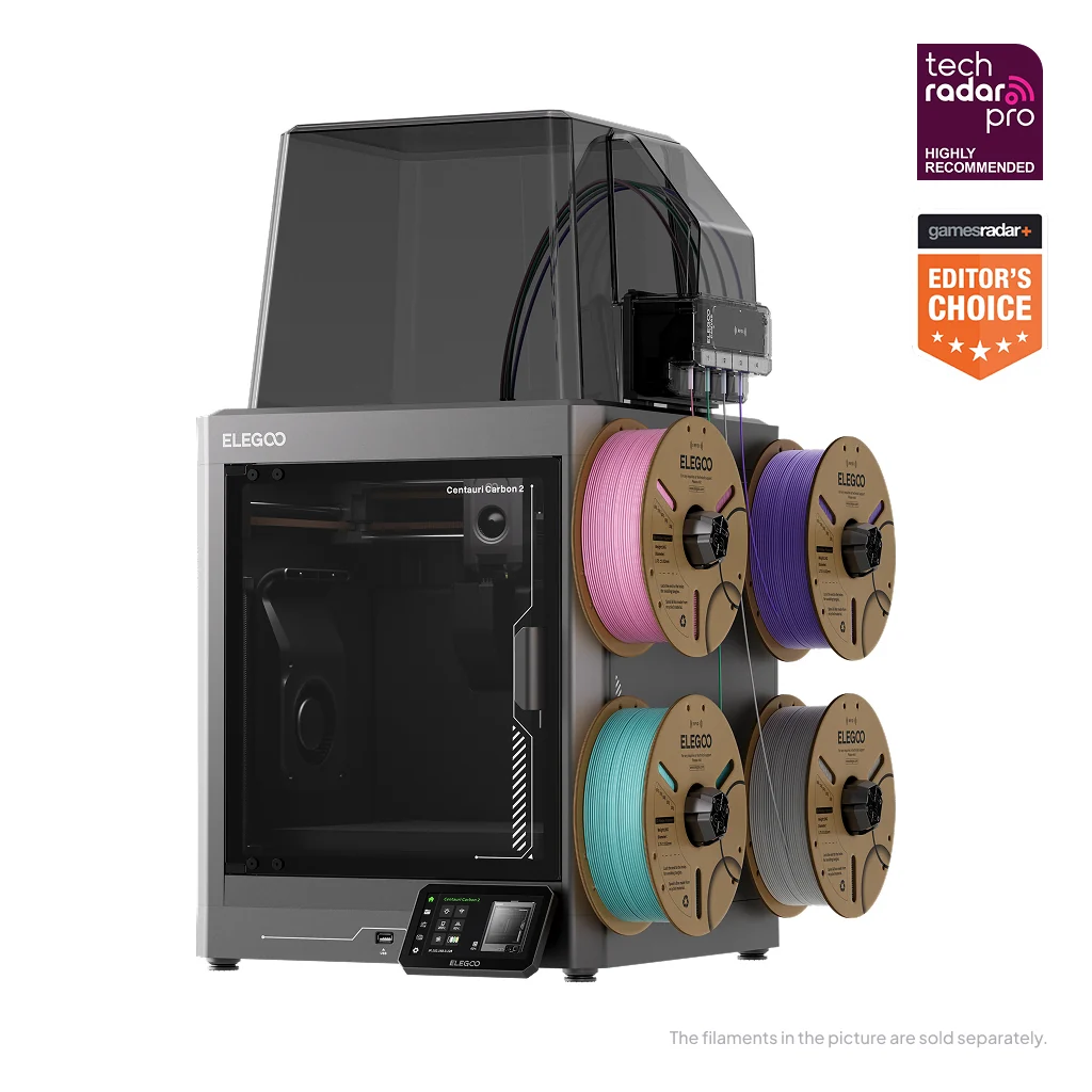 ELEGOO Centauri Carbon 2 Combo – High-Speed 4-Color 3D Printer with 500 mm/s CoreXY, 350°C Nozzle & Auto Calibration