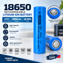 18650 Rechargeable Lithium-Ion Battery 3.7V 5000mAh 18.5Wh – INR19/66