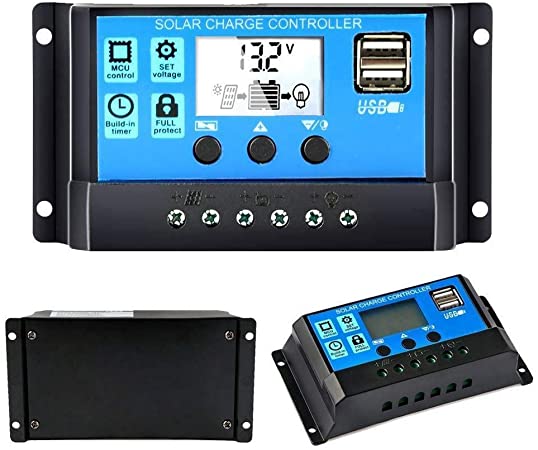 12/24V 20A Intelligent PWM Charge Controller Dual USB 