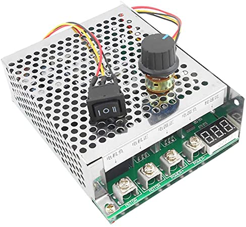 12V 24V 36V 40A PWM DC Motor Speed Controller Forward Reverse Adjustable Knob Switch Control Driver Digital Display with Case
