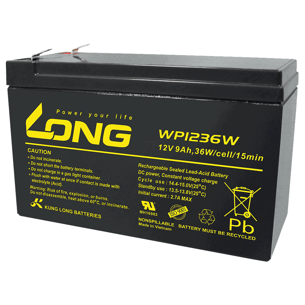 12V 9Ah lead acid rechargeable battery LONG 