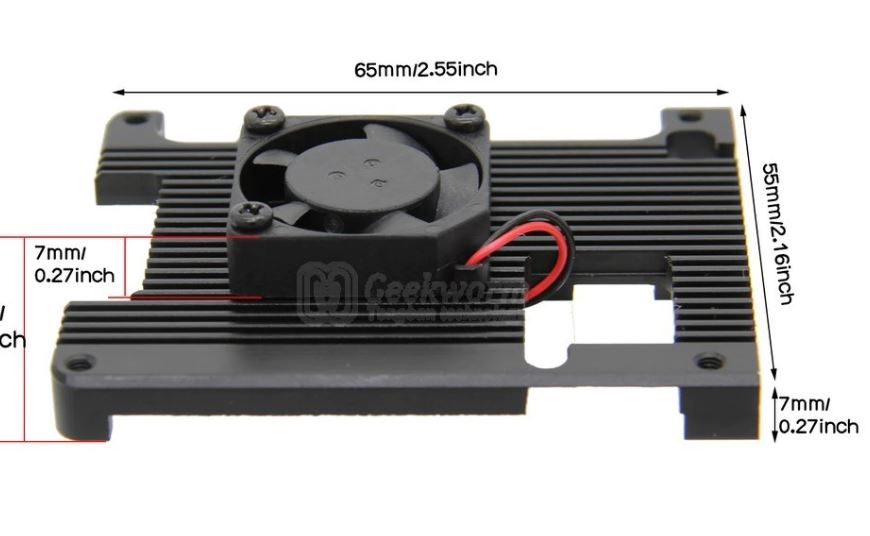 16.5*15.5*1.3CM Black Aluminum Heat Sink for Raspberry Pi 2B/3B/4B