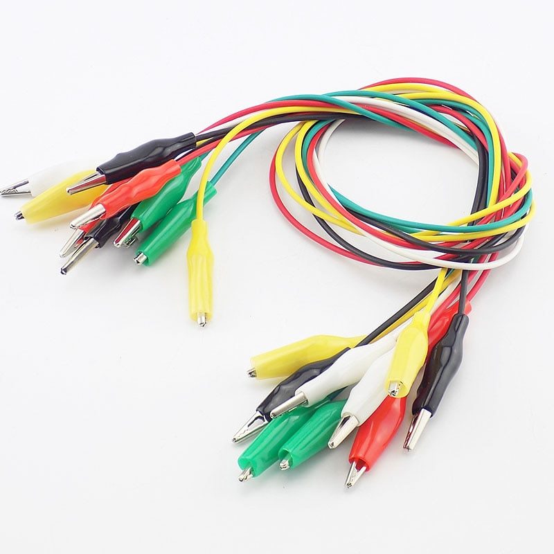 1 Meter Long Alligator Clips Electrical DIY Test Leads 10pcs