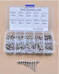 240pcs/Box 304 stainless steel inner hexagon screw round head inside hexagon DIN912