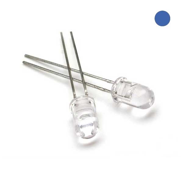 28mm Leg LED 5MM Water Clear BLUE (1pcs) 