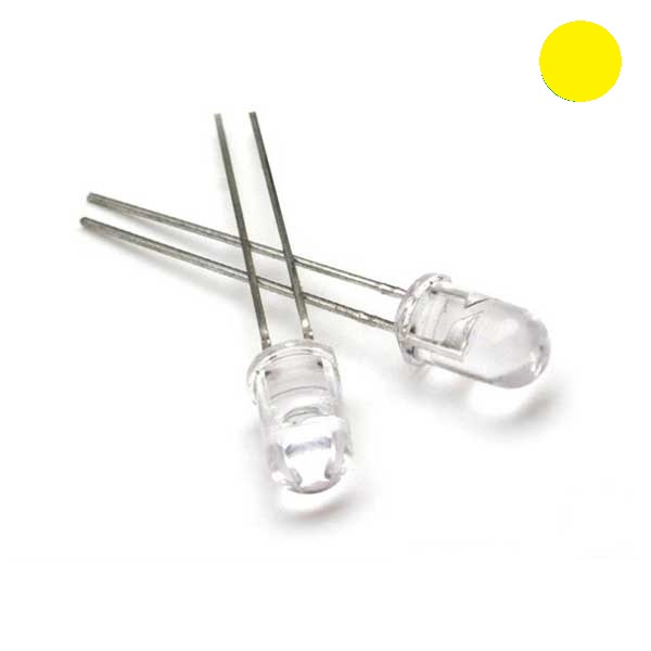 28mm Leg LED 5MM Water Clear Yellow (1pcs)