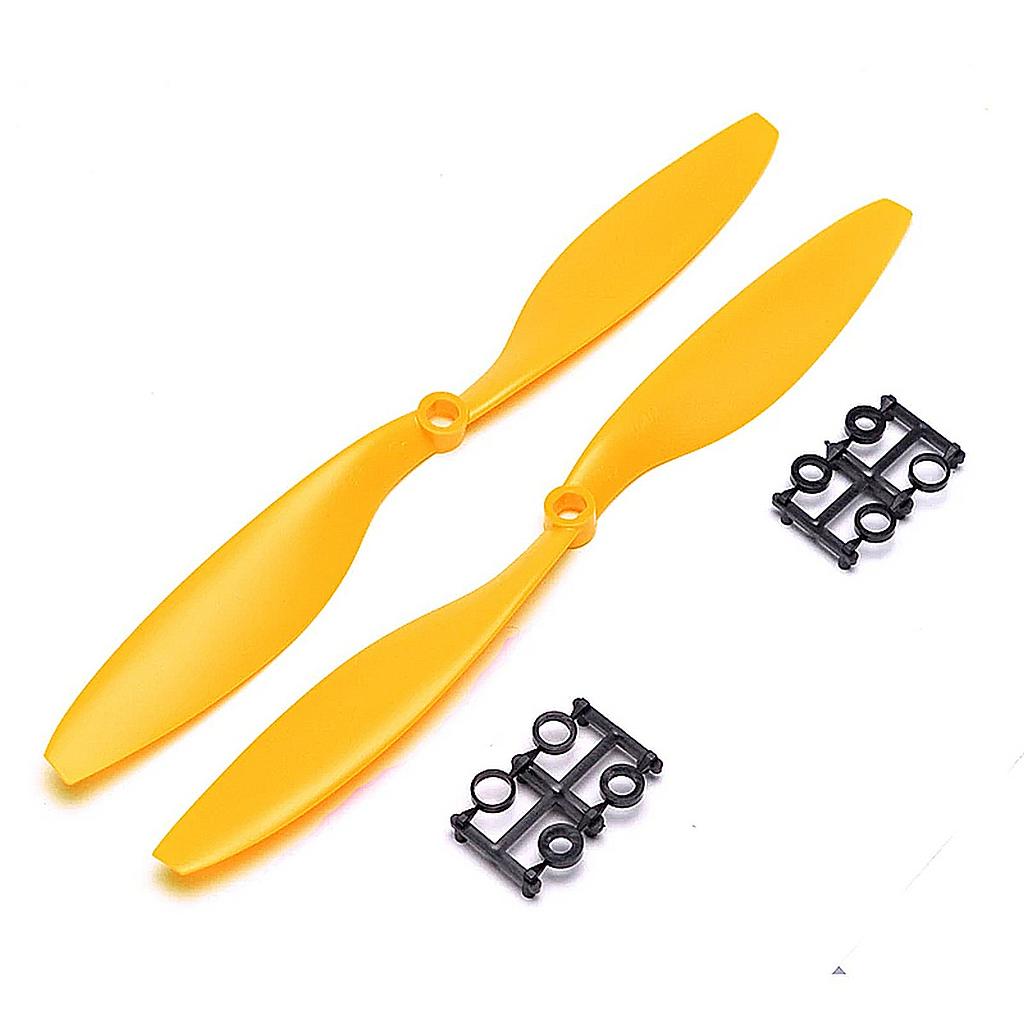 2 Pair（2pcs）Yellow 1045 Blade propeller 10 inch 10x4.5 for Quad copter Drone（Aperture 6mm）