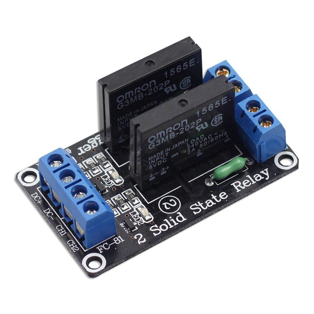 2 Road 5v Low Level Solid State Relay Module with Fuse SSR 250V 2A Fuse