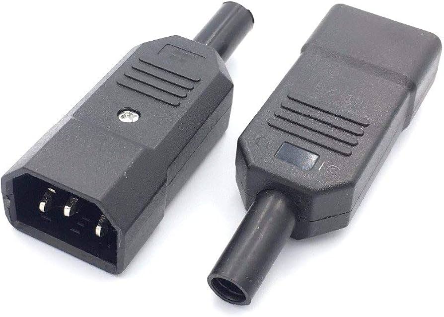 3Pin IEC-C14 Socket Computer Power Cable Adapter 10A 250V