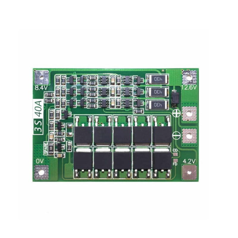 3 Series 40A 18650 Lithium Battery Protection Board 11.1V 12.6V with Balance