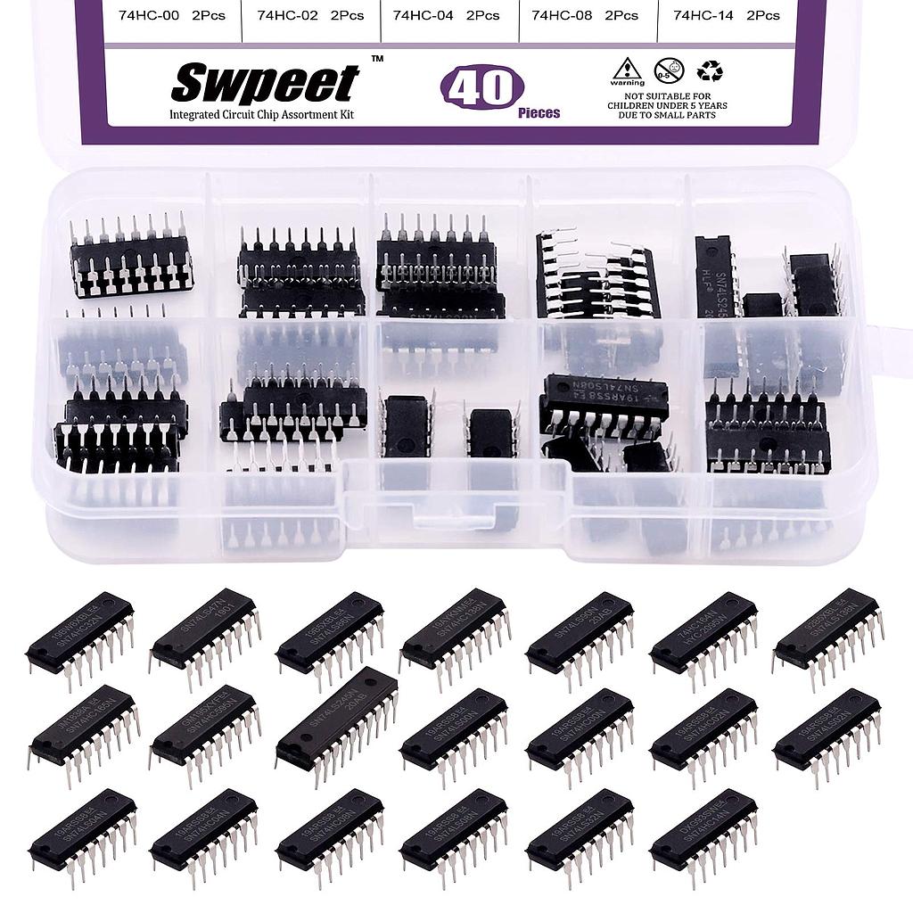 40Pcs Series Logic IC Assortment Kit Digital Integrated Chip