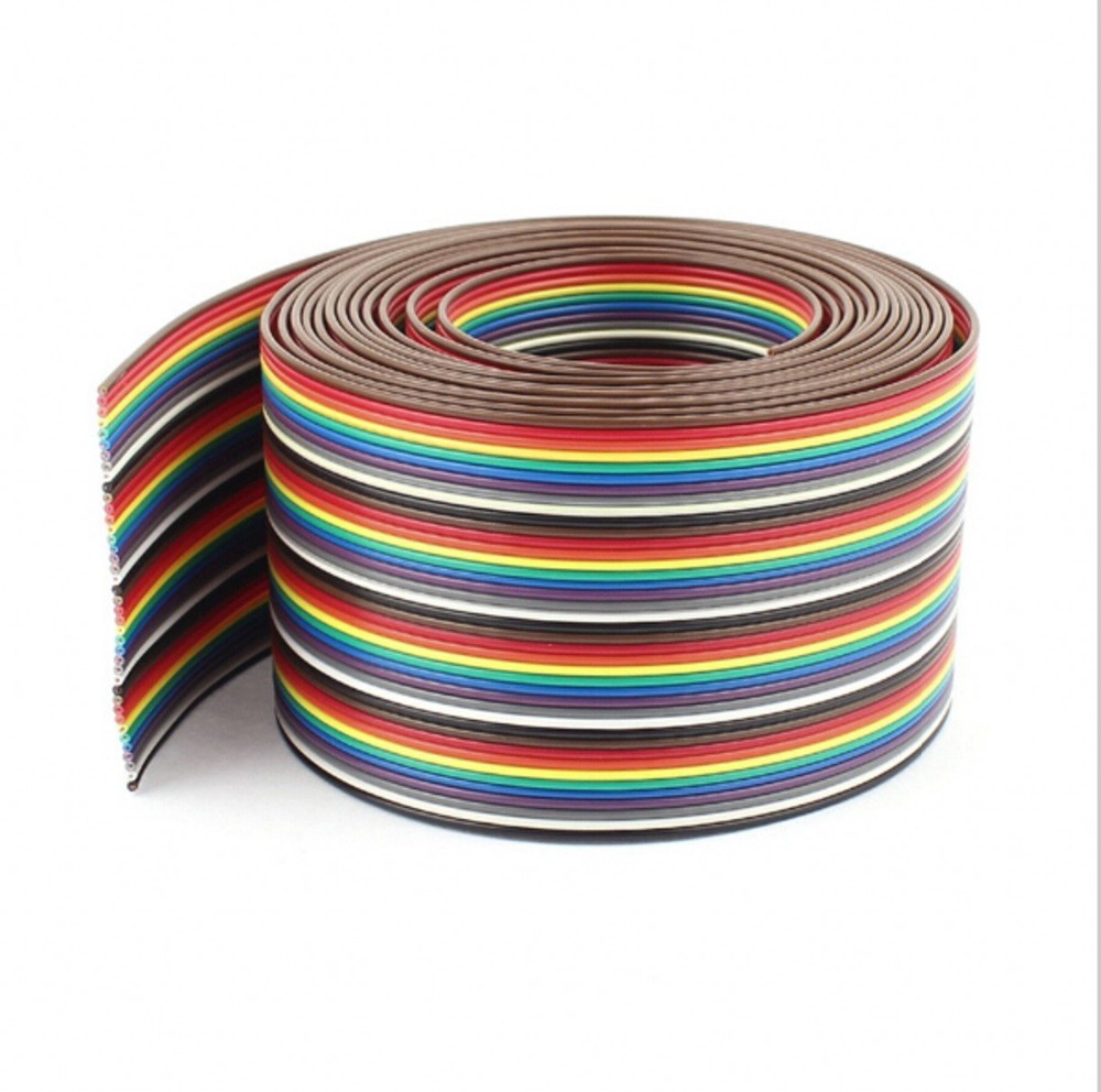 40Pin Flat Rainbow Ribbon Dupont 1.27mm Pure Copper 26AWG