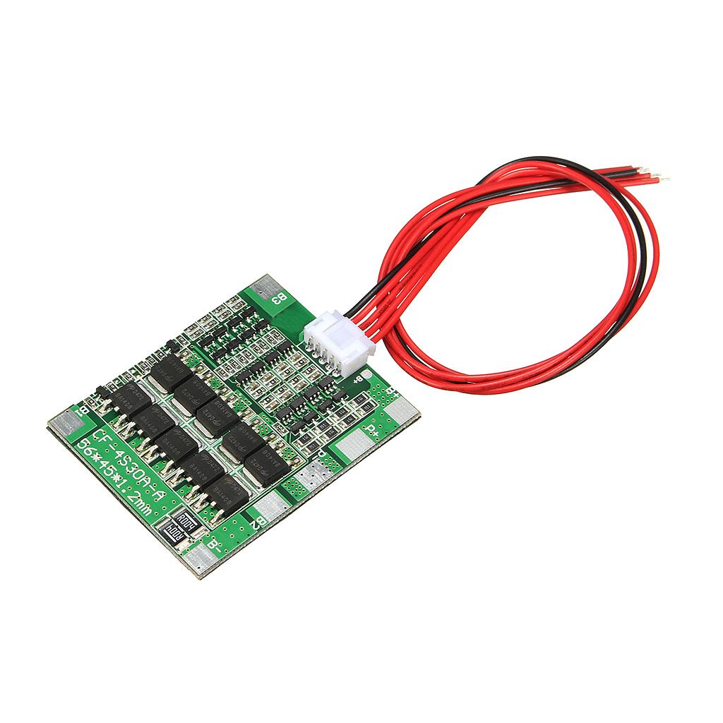 4 Series 30A 18650 Lithium Battery Protection Board 14.8V 16V with Cable