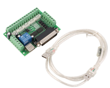 5 Axis CNC Interface Adapter Breakout Board For Stepper Motor Driver Mach3 + USB Cable, mach3 CNC controller 