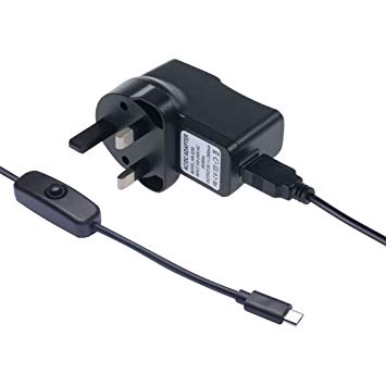 5V 2.5A Micro USB Charger with Switch UK PLUG