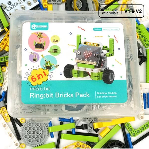 6-in-1 Ring:bit Bricks Pack for micro:bit (Building Brick Compatible)