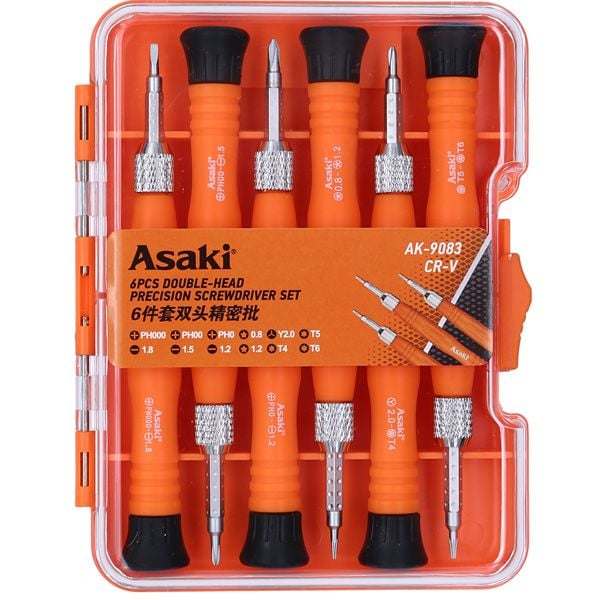 Asaki Precision Screwdriver (Double-Head) (6Pcs/Set) AK-9083