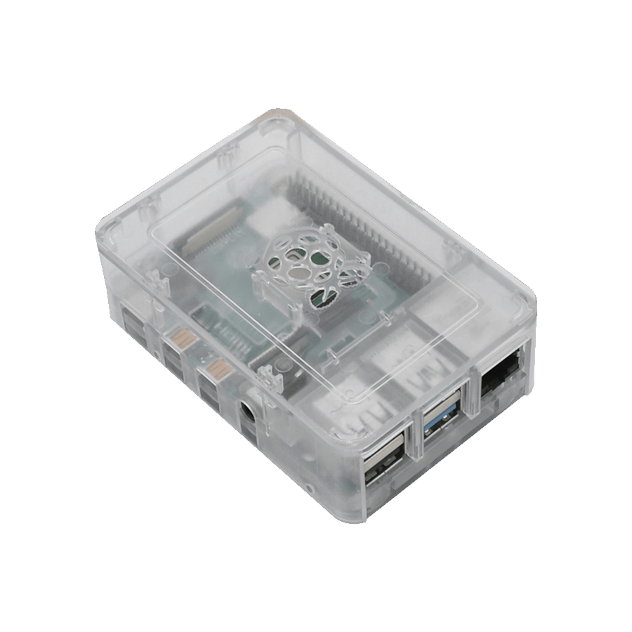 ABS Plastic Case with Logo for Raspberry Pi 4B transparent