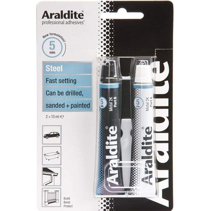 Araldite® Brand Araldite Steel Epoxy Adhesive Glue 15 ml 2 Tubes