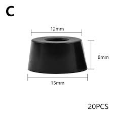 Black Rubber Feet Chair Floor Protector Non-slip Furniture Foot Table Leg Cover Cabinet Bottom Pads 15*12*8MM