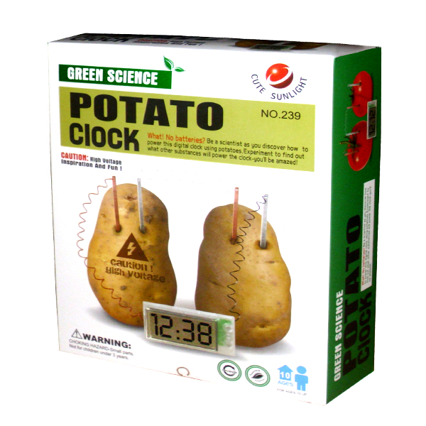 Creative LED Alarm Clock Conversion of Energy & Battery by Potato Lemon Fruit Soft Drink