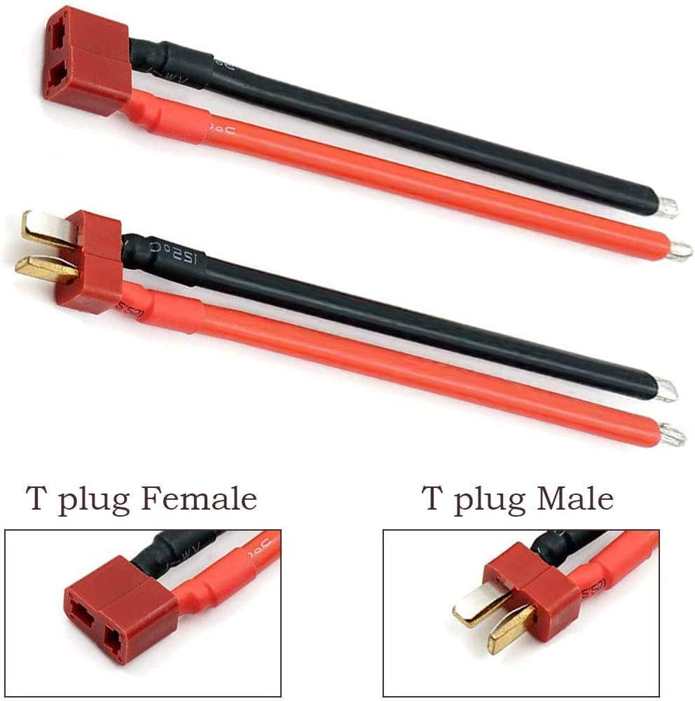 Dean's T Plug Pair (Female - Male) 10cm wire length