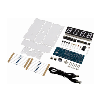 DIY Kit Red LED Electronic Microcontroller Digital Clock Time Thermometer With Talking Clock and PDF with Speaker