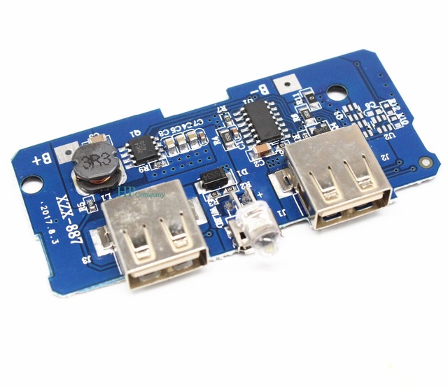 Dual Micro USB 3.7v to 5V 2A DIY 18650 Lithium Battery Charger PCB Board Boost Step Up Module 