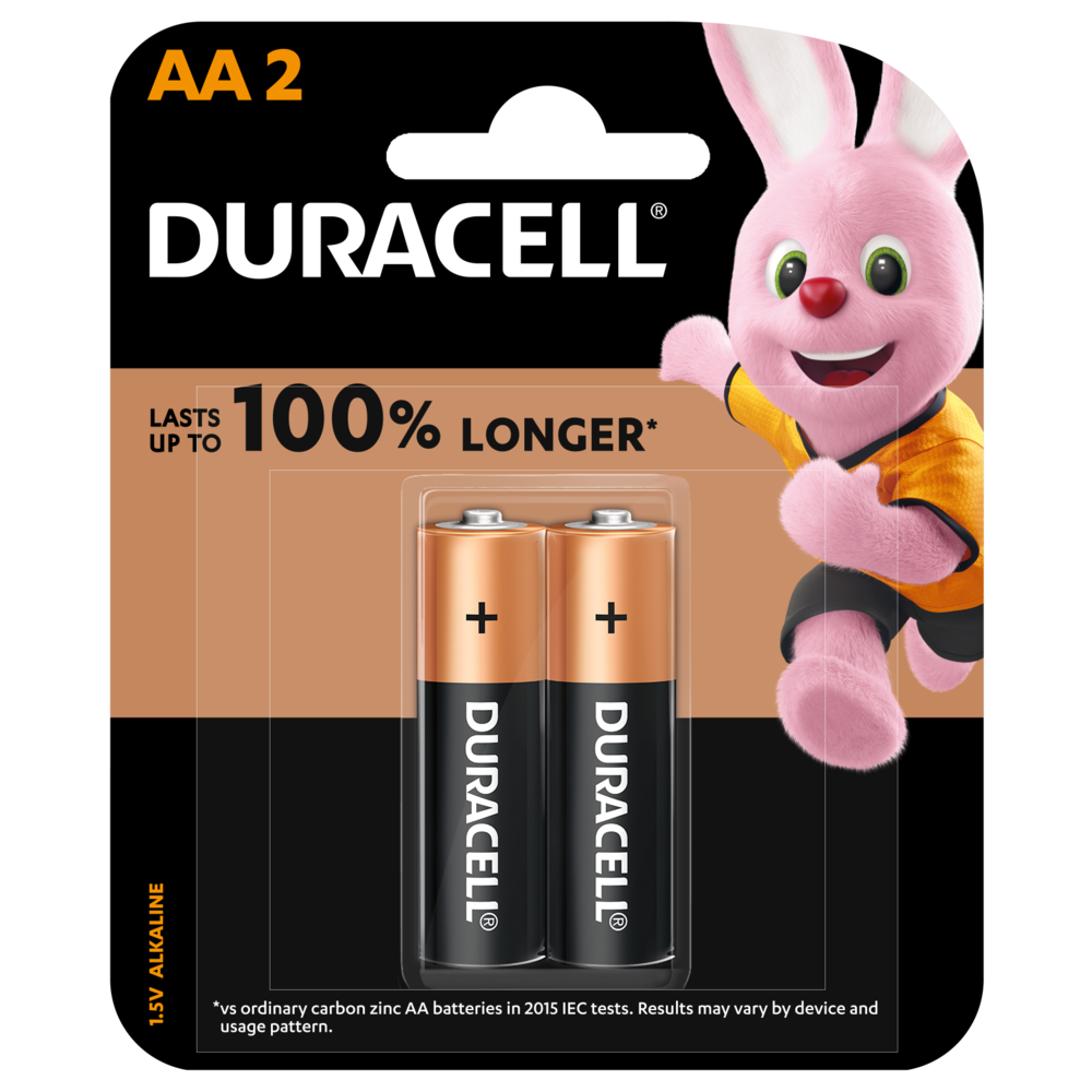 Duracell  AA Alkaline Battery   Heavy-duty Pack of 2