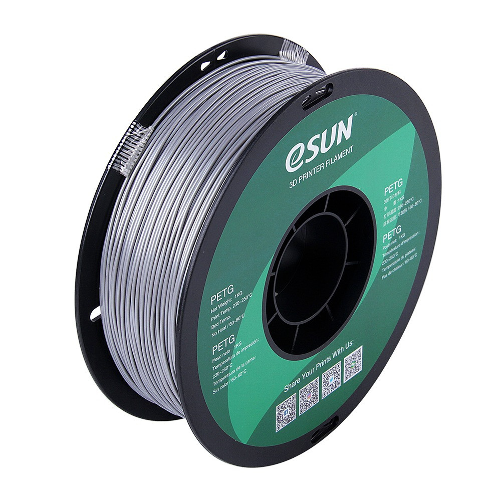 [ESUN Solid Silver] 1.A75MM PETG 3D FILAMENT ESUN Solid Silver-1KG(N.W)