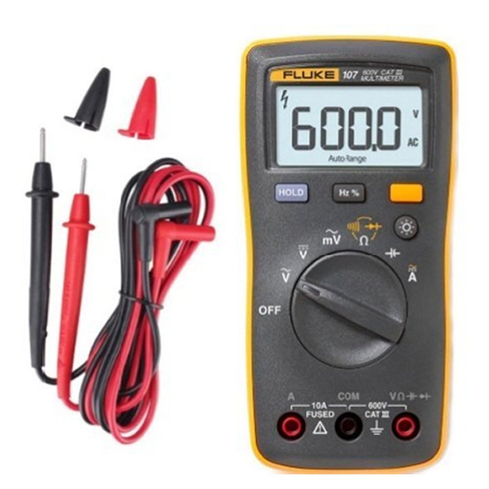 Fluke 107 ESP Palm-Sized Digital Multimeter, CAT III, 600 V