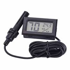 FY-12 Mini LCD Digital Thermometer Hygrometer Fridge Freezer Tester Temperature Humidity Meter with 1.5 Meter Wire-black