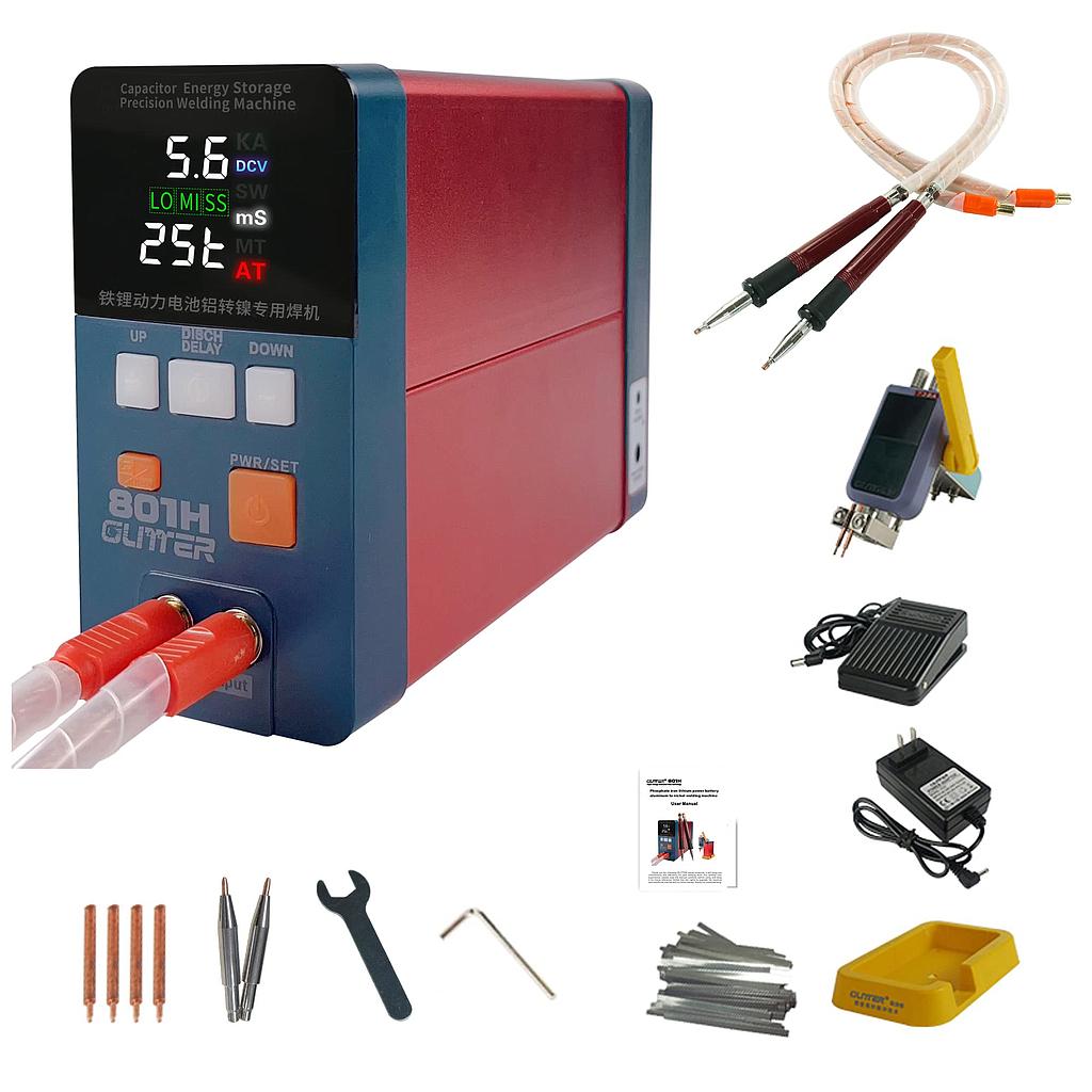 Glitter 801H Battery Spot Welder 19.8 KW Mini Portable Capacitor Energy Storage Spot Welding Machine for 18650 LiFePO4