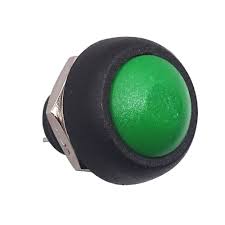 Green Waterproof PBS- 33B 12MM 2PIN Self-Reset Mini Round Push Button