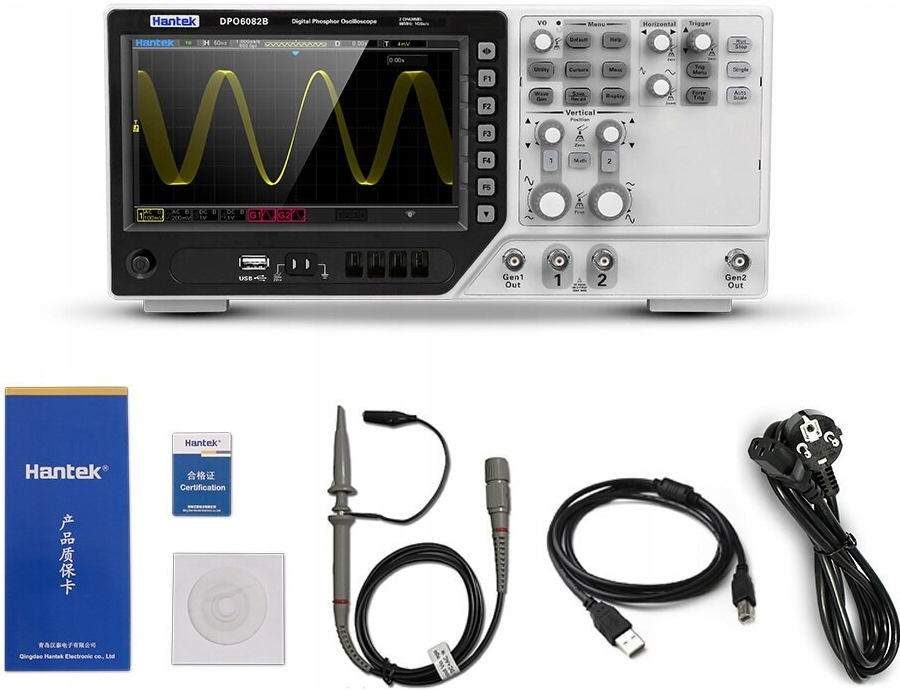 Hantek DPO6082B 80MHz 2CH 6 in 1 Arbitrary Waveform Generator UK Plug