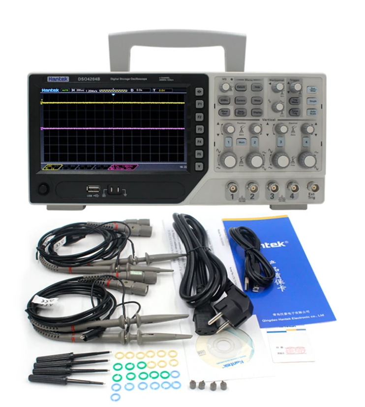 Hantek DSO4204B 4CH Storage Oscilloscope 200MHz UK Plug