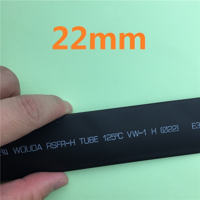 Heat Shrink Tubing 22mm Black 1 Meter