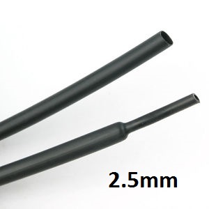 Heat Shrink Tubing 2.5mm Black 1 Meter 