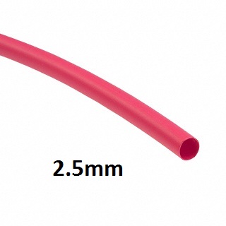 Heat Shrink Tubing 2.5mm Red 1 Meter