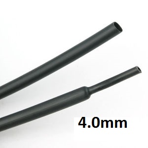 Heat Shrink Tubing 4.0mm Black 1 Meter  