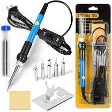 High Quality 60W Adjustable Temperature Soldering Iron with 5pcs Soldering Tips